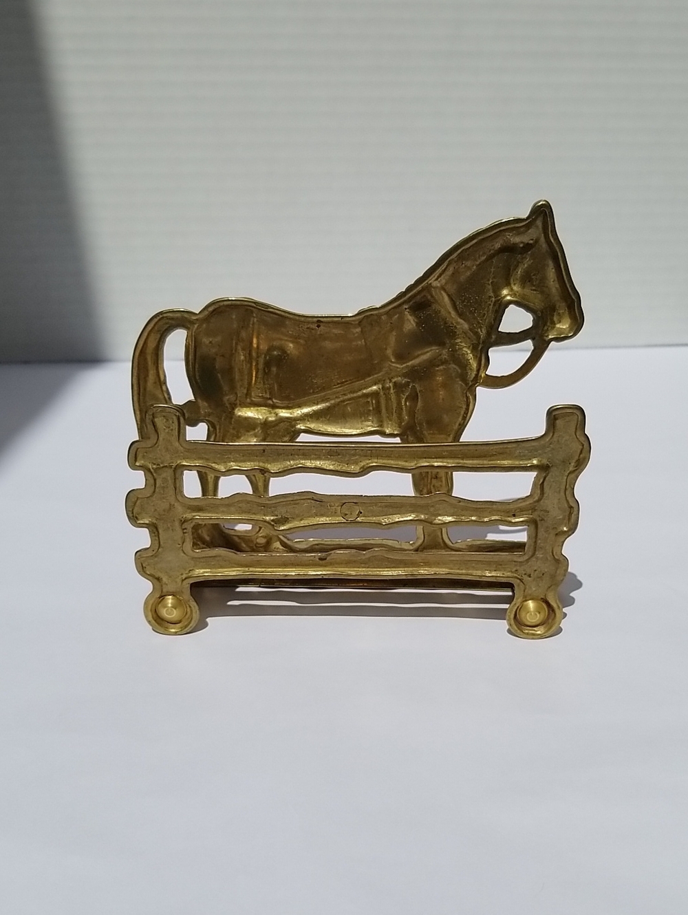 Vintage Brass Horse Napkin Envelope Holder - Picture 5 of 9
